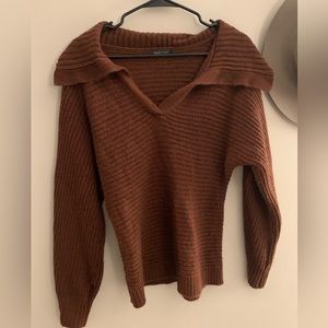 Brown collared sweater, size small
